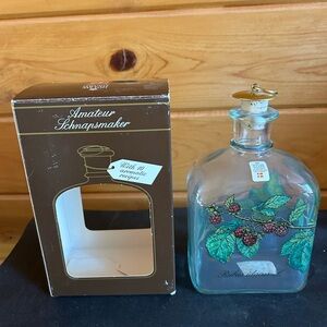 Holme Gaard of Copenhagen Glass Decanter with Berry Design